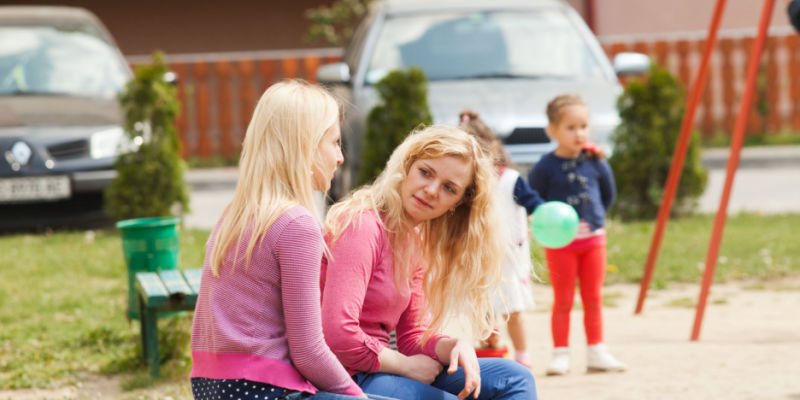 two moms talk playground