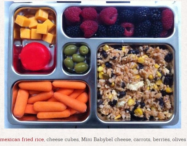 school lunches tray with food