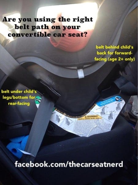 installation, Two separate belt paths on convertible car seat