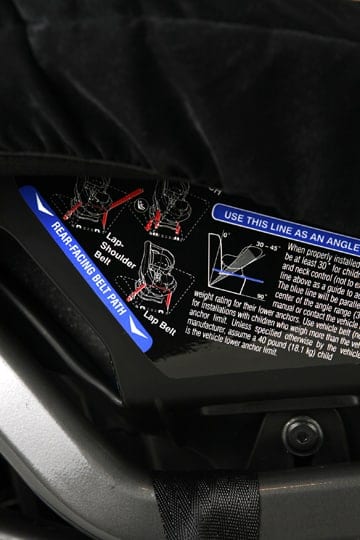 Rear Facing Belt Path on convertible seat (photo credit: NHTSA)