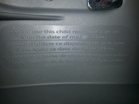 car seat age warning