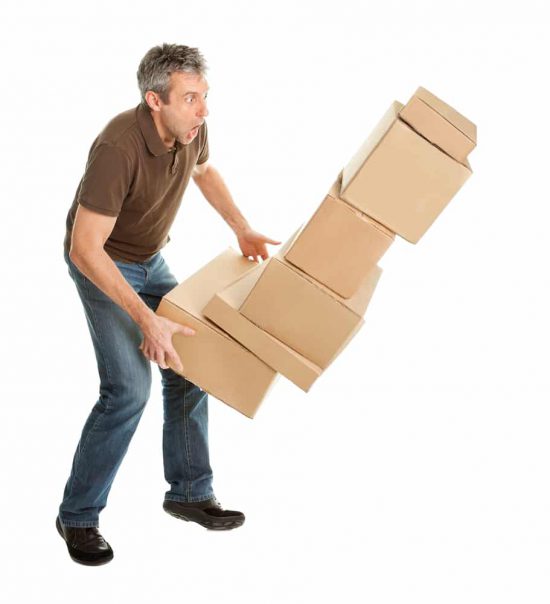 Clumsy, man drops boxes