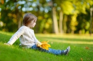 child, autumn, contemplative