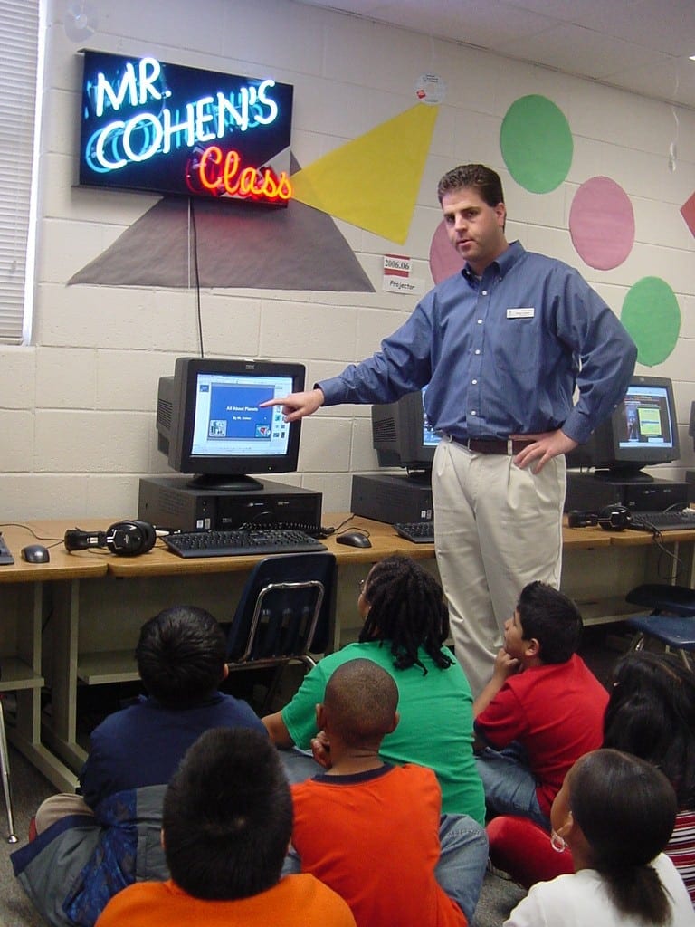 Brad doing what he loves best: teaching children! (courtesy Brad Cohen)