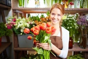 Here is someone who should be working with flowers, and NOT stuck in an office cubicle crunching numbers.