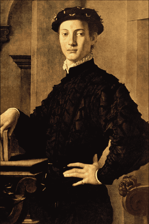 Turned or crossed eye isn't a new thing. You can see it in this Portrait of a Young Man with a Book circa 1535-1540. (Bronzino [Public domain], via Wikimedia Commons)