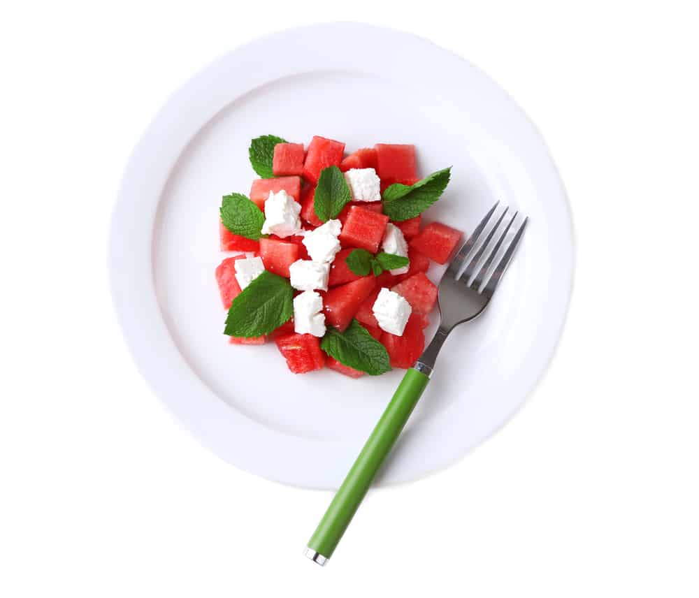 Watermelon and Bulgarian Cheese with Mint