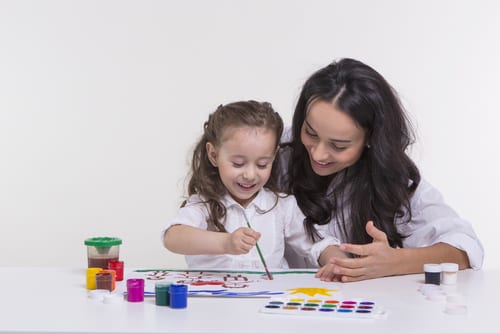 mother daughter art lesson