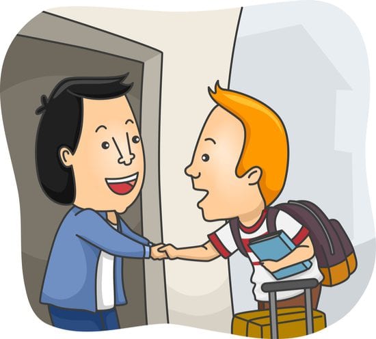 animation of welcoming exchange student