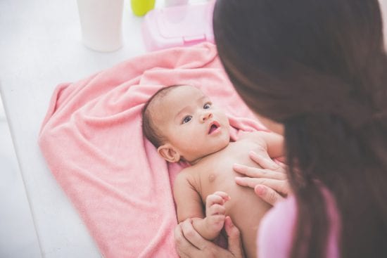 Serve and return interaction between mother and baby girl