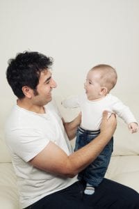 A father and baby serve and return interaction