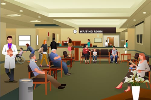 ER waiting room animation