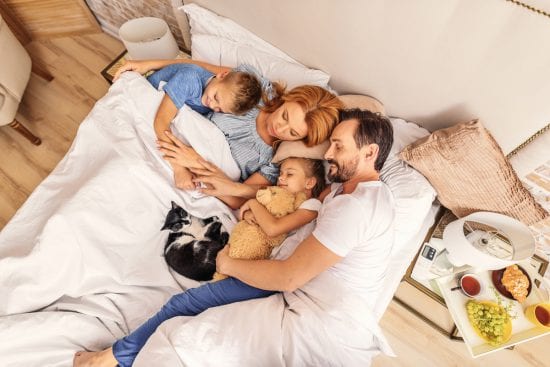 lawnmower parents take their children into bed to sleep with them