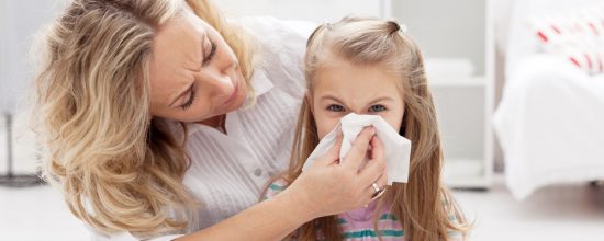 Frustrated mom tries to teach girl to blow nose