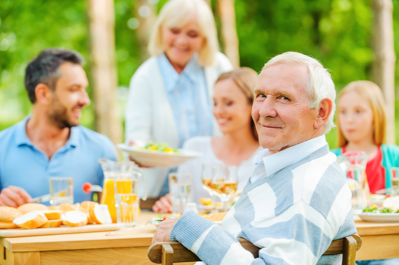 Holiday visits 2020: Outdoor holiday meal with grandparents