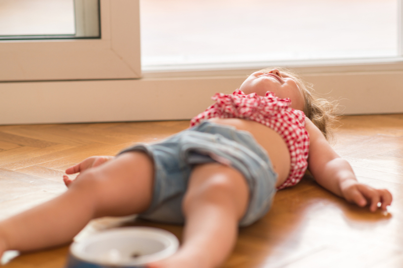 blond child crying shouting tantrum