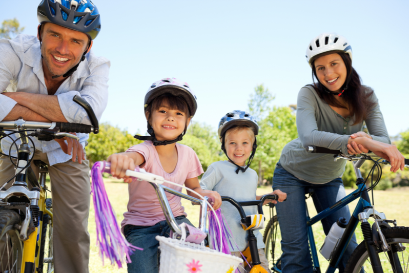 family bike trip to stay healthy in pandemic