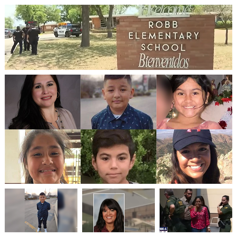 texas school shooting collage